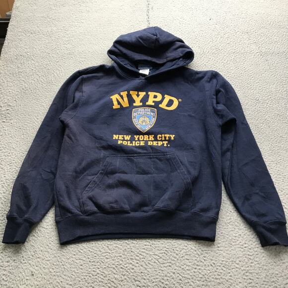 NYPD New York City Police Dept Sweatshirt Hoodie Men Small Long Sleeve Navy - Picture 1 of 11